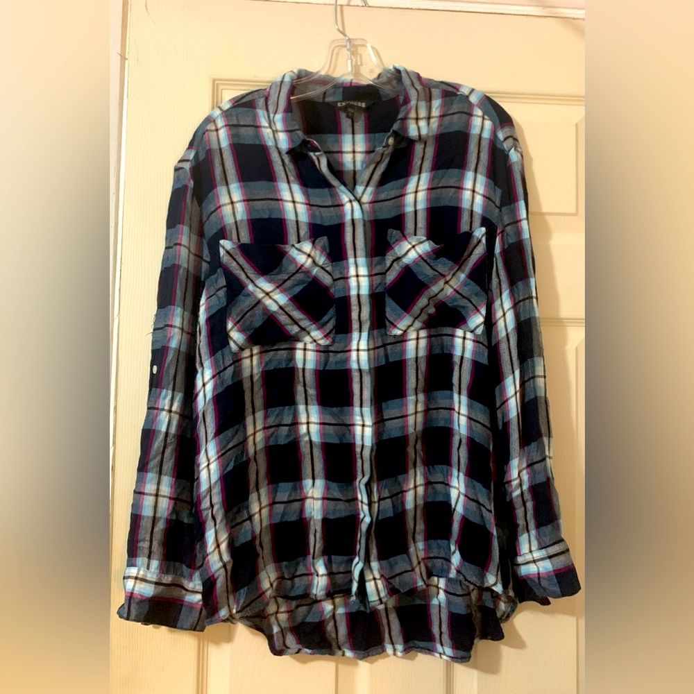 Plaid button down shirt